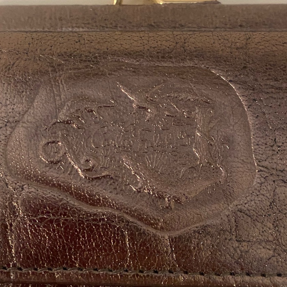 Carlos Falchi Rich Metallic Brown Leather Wallet - Picture 2 of 11